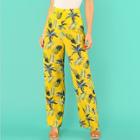 Shein Botanical Print Straight Leg Pants