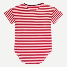 Shein Men Contrast Plaid Raw Hem 2 In 1 Tee