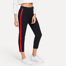 Shein Contrast Tape Side Capri Pants