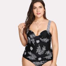 Shein Plus Paisley Print Swimsuit