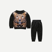 Shein Toddler Boys Tiger Print Top With Pants