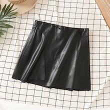 Shein Asymmetric Hem Pu Skirt