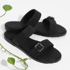 Shein Buckle Design Suede Flat Sandals