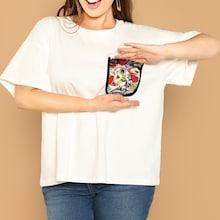 Shein Plus Printed Pocket T-shirt