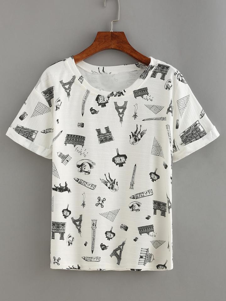 Shein All Over Print T-shirt