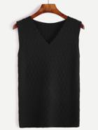 Shein Black Ribbed Back Sweater Vest