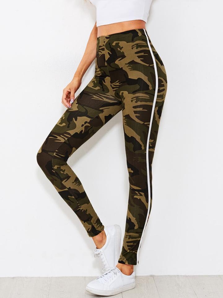 Shein Camo Print Tape Side Leggings
