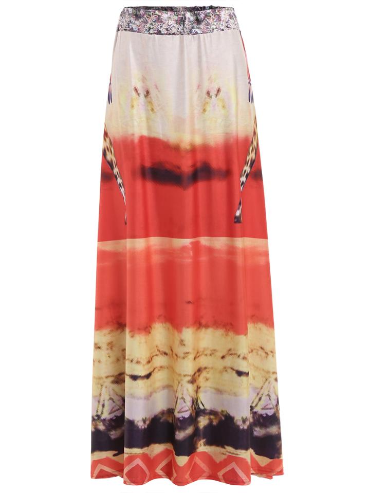 Shein Elastic Waist Print Skirt