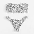 Shein Dot Print Bandeau Bikini Set