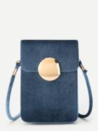 Shein Round Magnetic Button Pvc Pouch Bag