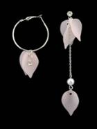 Shein Pink Color Leaves Asymmetrical Exquisite Earrings