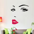 Shein Girl With Red Lip Wall Sticker