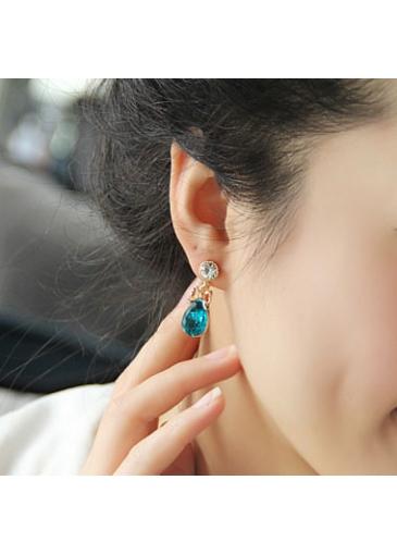 Rosewe Green Crystal Decorated Bowknot Shape Earrings
