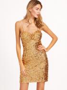 Shein Gold Sequin Sheath Slip Dress