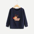 Shein Toddler Boys Christmas Embroidered Sweatshirt