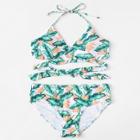 Shein Tropical Print Wrap Bikini Set