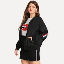 Shein Plus Contrast Taped Side Jacket