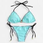 Shein Self Tie Metal Bikini Set