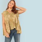 Shein Plus V Neck Solid Flowy Tee