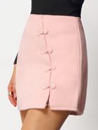 Shein Pink Chinese Knot Slim Skirt