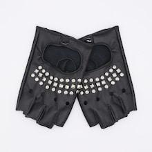 Shein Men Studded Decorated Half Finger Gloves