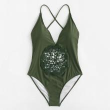 Shein Plus Backless Crochet Swimsuit