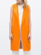 Shein Yellow Lapel Edge Pockets Vest