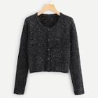 Shein Plus Button Front Fuzzy Jumper