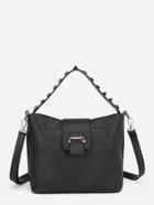 Shein Studded Detail Pu Bag With Inner Pouch