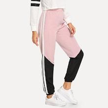 Shein Striped Side Cut And Sew Sweatpants