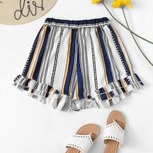 Shein Frill Hem Striped Shorts