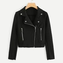 Shein Zip Front Solid Jacket