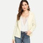 Shein Elastic Waist Double Breasted Blazer