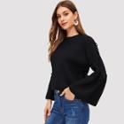 Shein Lace Up Flounce Sleeve Jumper