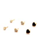 Shein Rhinestone Embellished Heart Shaped Stud Earring Set