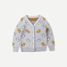 Shein Toddler Boys Cartoon Pattern Sweater Coat
