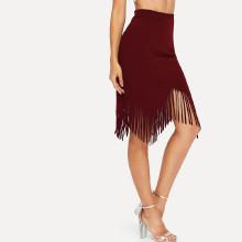 Shein Asymmetrical Fringe Hem Skirt