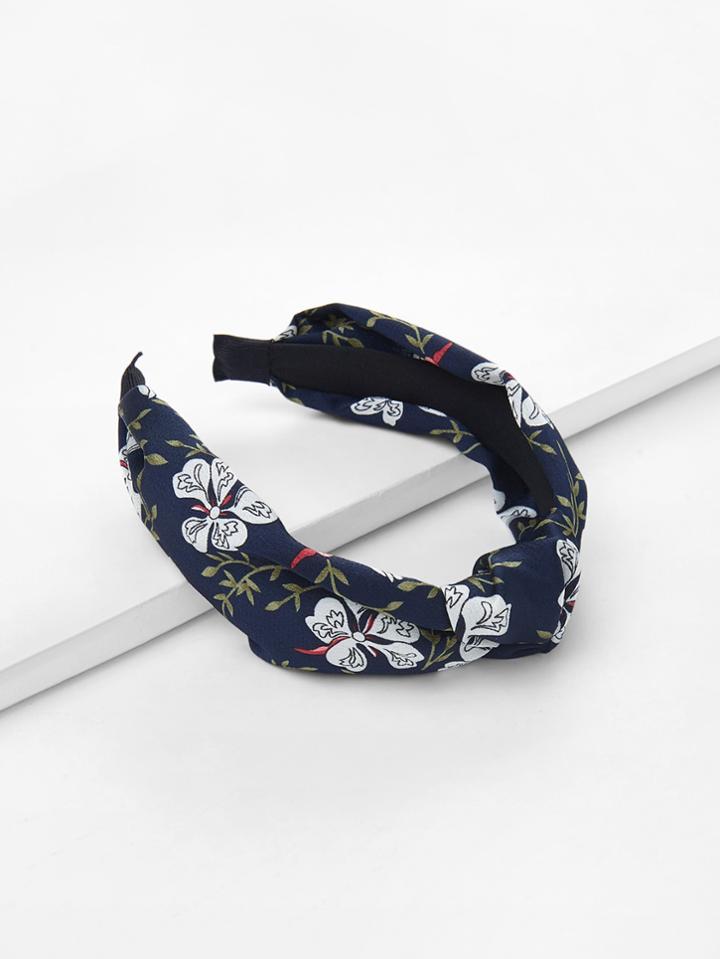 Shein Flower Print Knot Headband