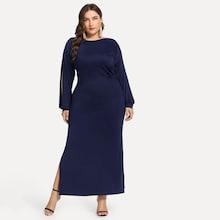 Shein Plus Cold Shoulder Split Solid Dress