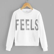 Shein Girls Drop Shoulder Letter Sweatshirt