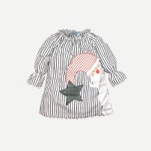Shein Girls Christmas Print Striped Dress