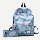 Shein Flamingo Print Backpack With Clutch Bag