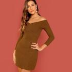 Shein Cross Wrap Off Shoulder Dress