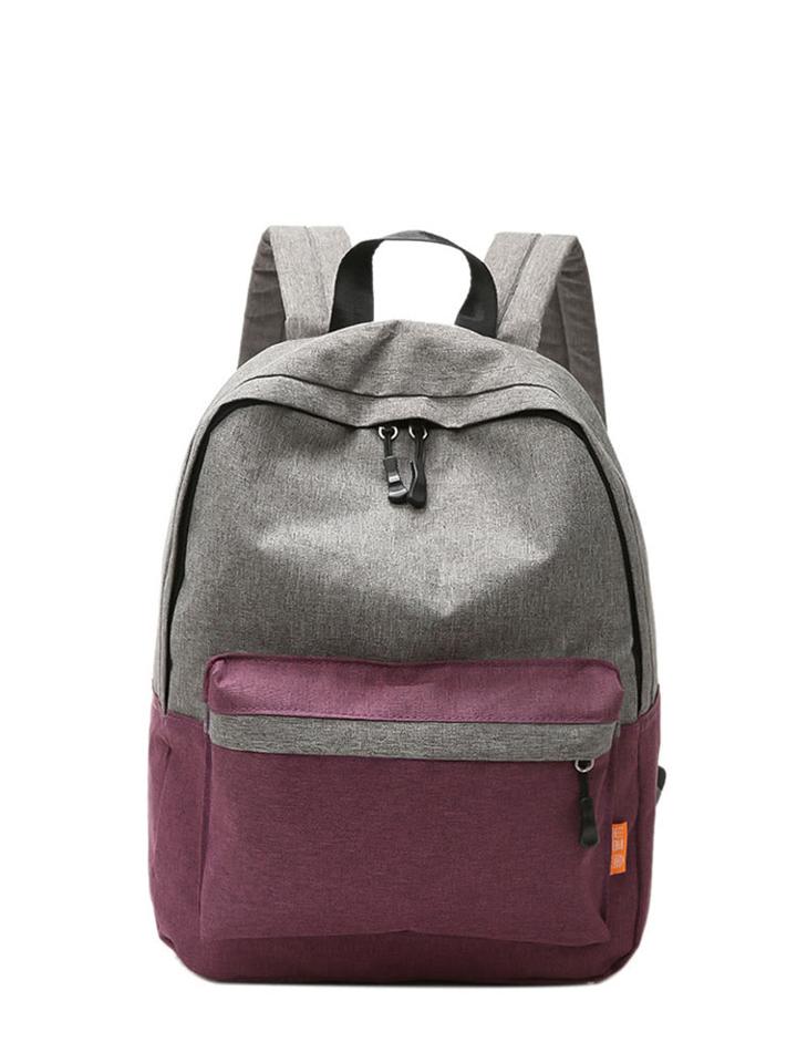 Shein Two Tone Zipper Pocket Backpack