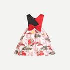 Shein Toddler Girls Bow Front Crane Print Dress