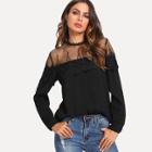 Shein Sheer Lace Shoulder Top