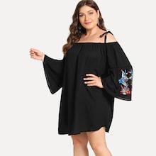 Shein Plus Embroidery Detail Cami Dress
