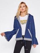 Shein Scallop Bell Cuff Fleece Lined Hoodie Jacket