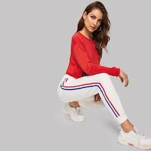 Shein Striped Side Elastic Sweatpants