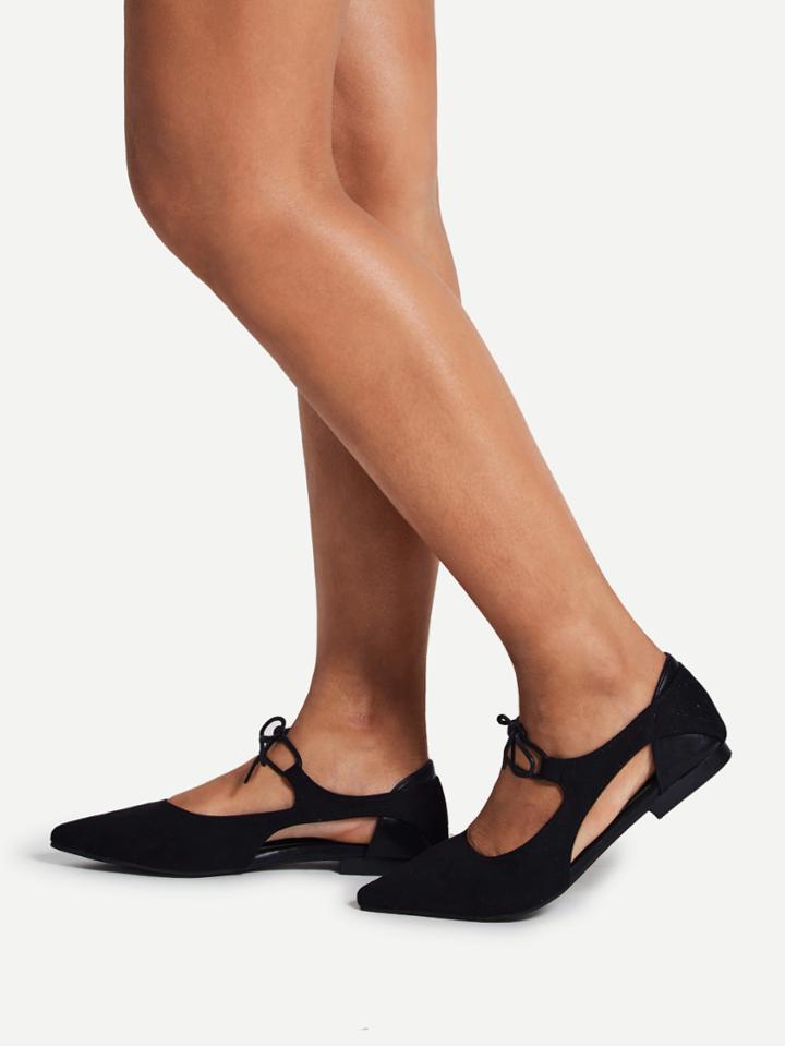 Shein Self Tie Pointed Toe Flats